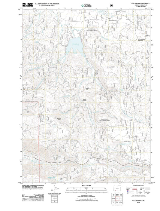 2011 Willow Lake, OR - Oregon - USGS Topographic Map