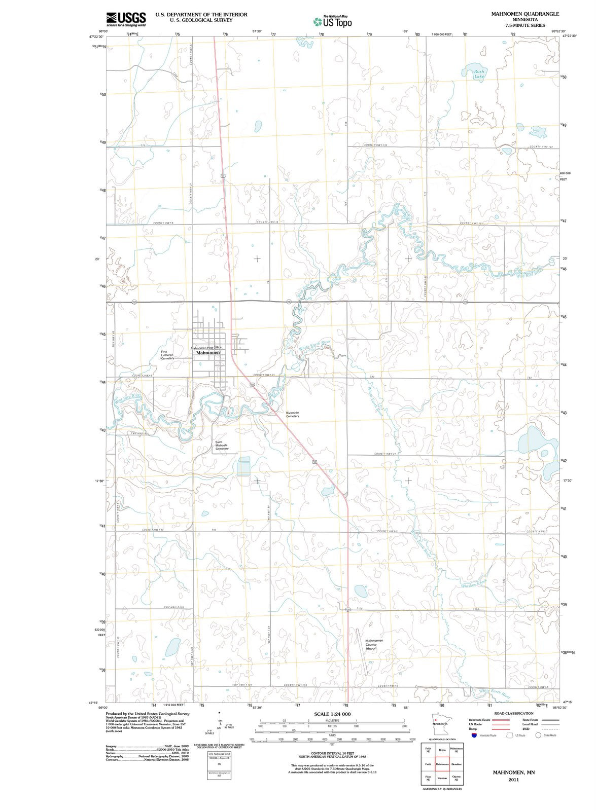 2011 Mahnomen, MN - Minnesota - USGS Topographic Map