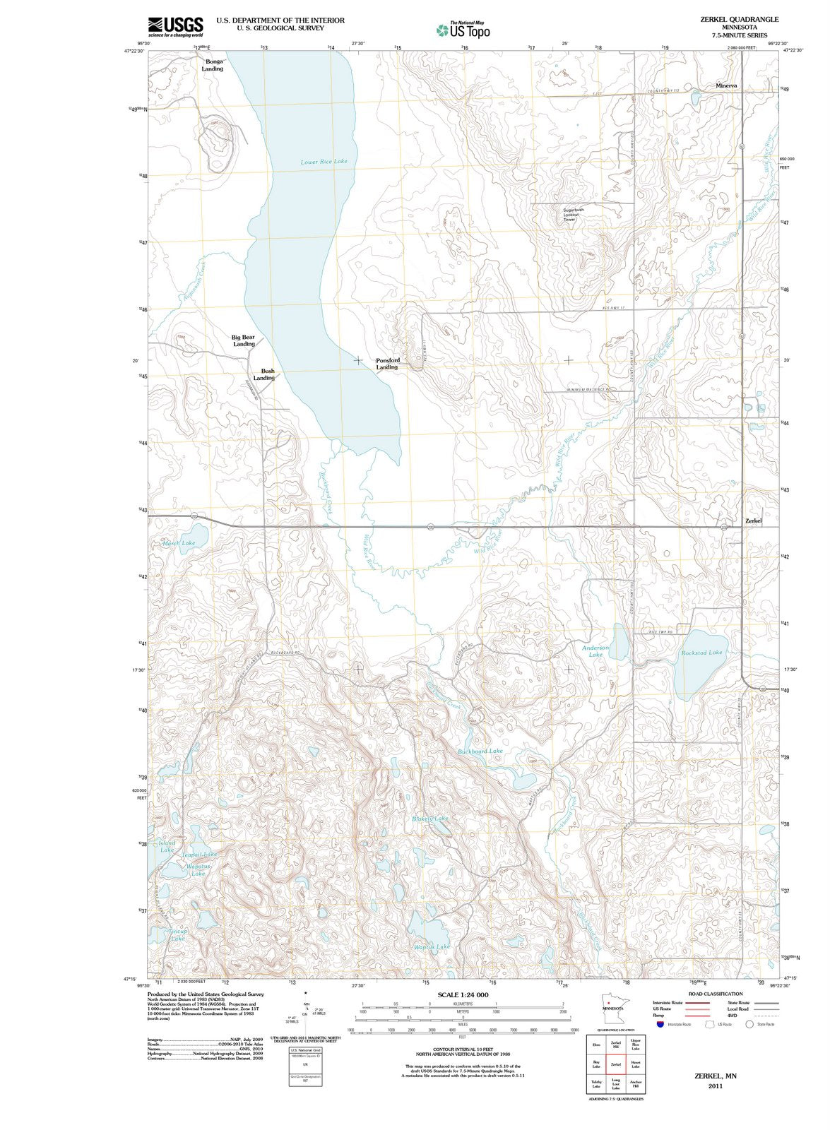 2011 Zerkel, MN - Minnesota - USGS Topographic Map