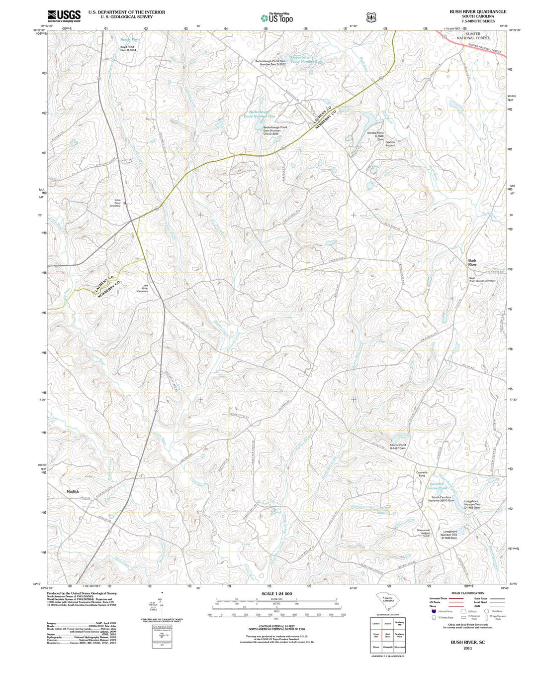 2011 Bush River, SC - South Carolina - USGS Topographic Map