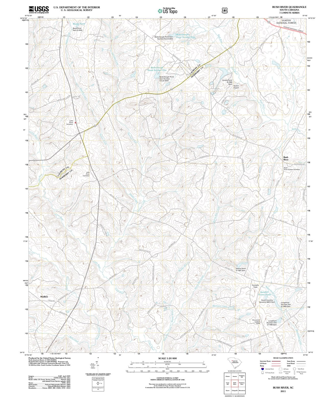 2011 Bush River, SC - South Carolina - USGS Topographic Map