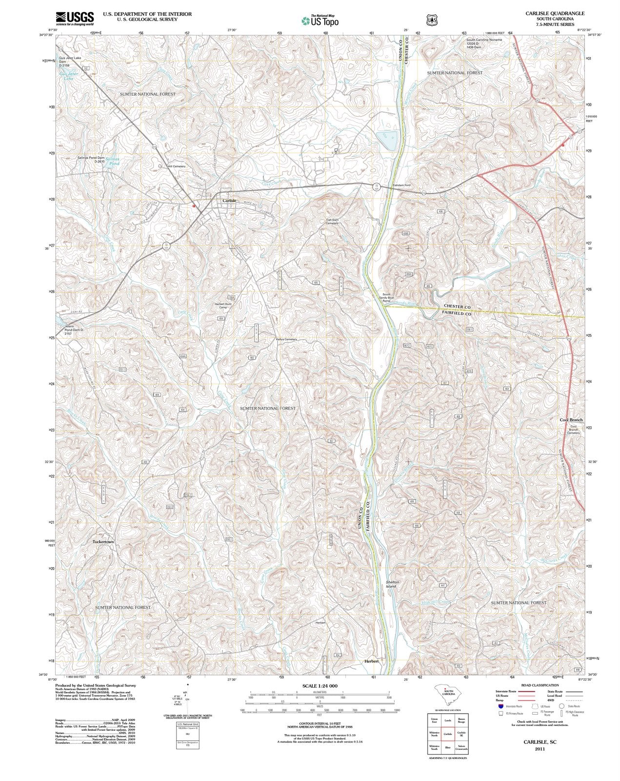 2011 Carlisle, SC - South Carolina - USGS Topographic Map