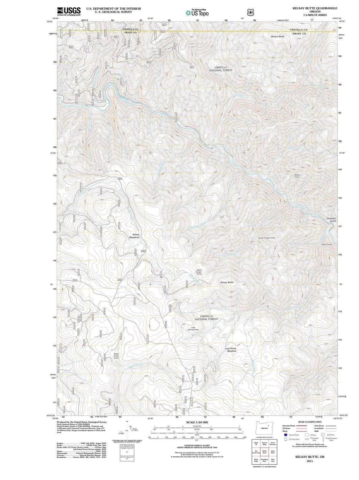 2011 Kelsay Butte, OR - Oregon - USGS Topographic Map