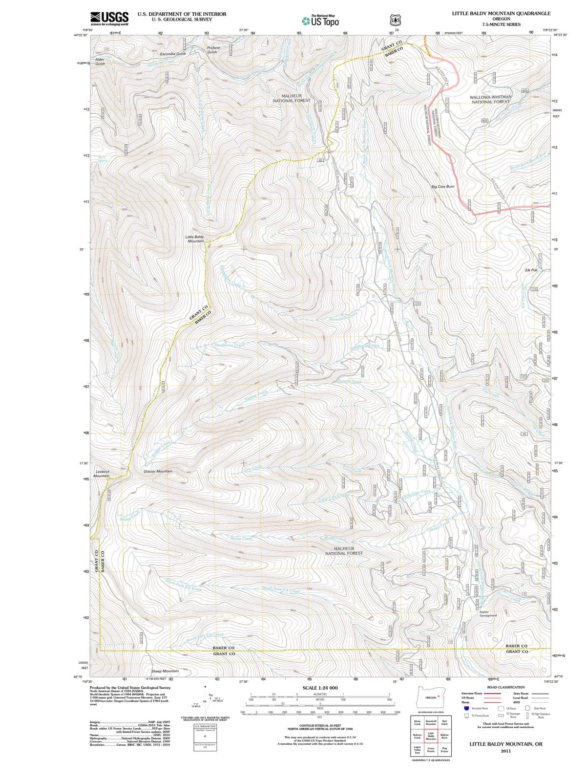 2011 Little Baldy Mountain, OR - Oregon - USGS Topographic Map