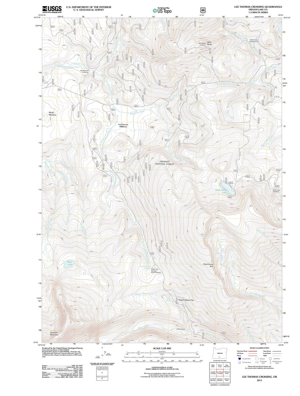 2011 Lee Thomas Crossing, OR - Oregon - USGS Topographic Map