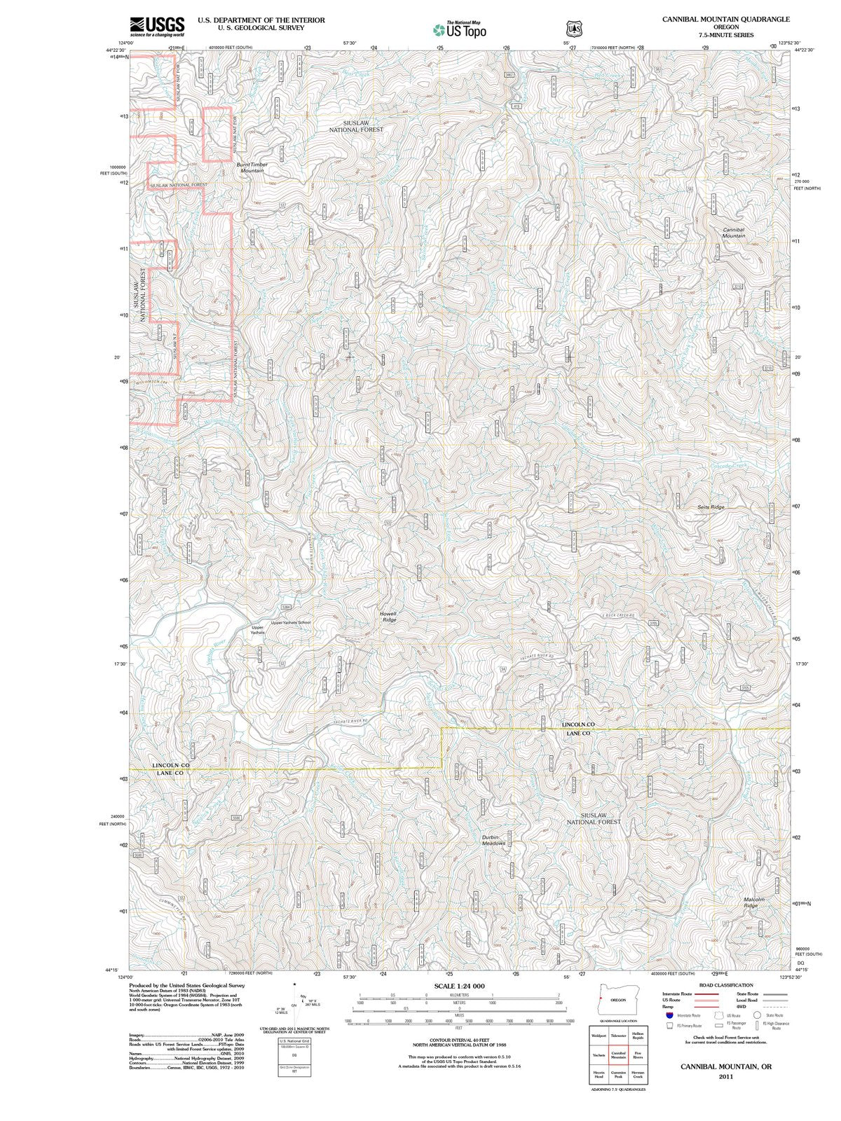 2011 Cannibal Mountain, OR - Oregon - USGS Topographic Map