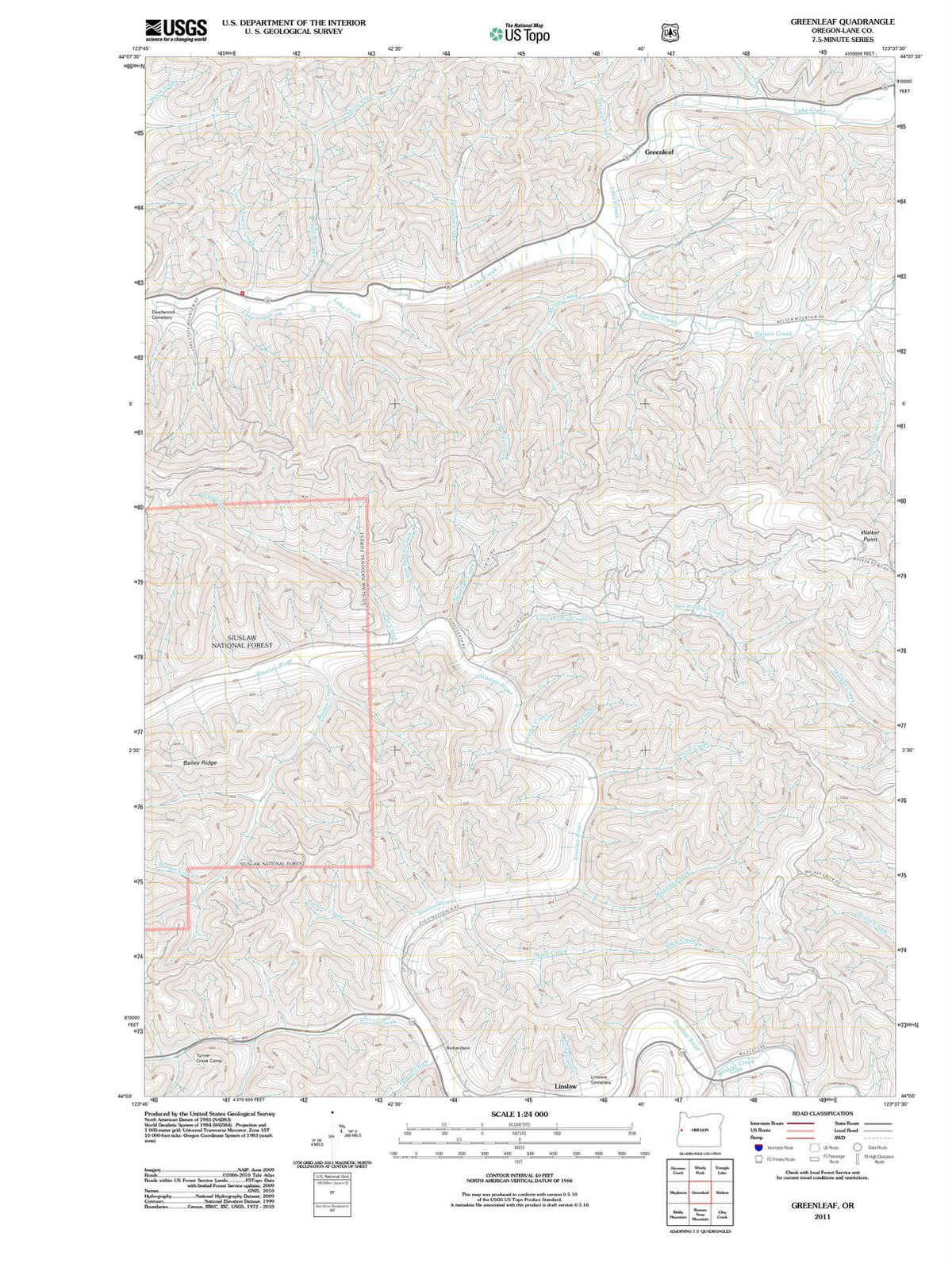 2011 Greenleaf, OR - Oregon - USGS Topographic Map