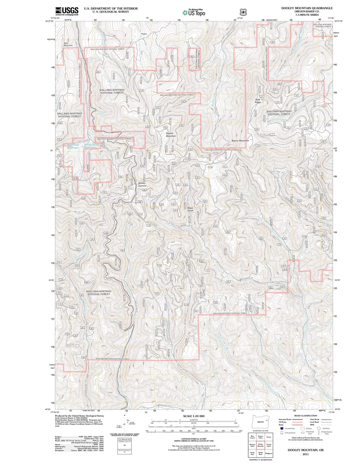 2011 Dooley Mountain, OR - Oregon - USGS Topographic Map