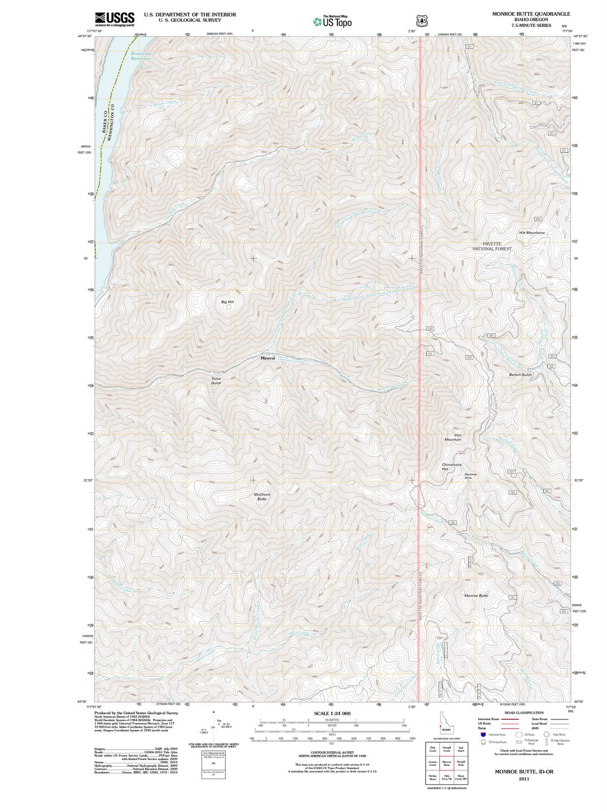 2011 Monroe Butte, ID - Idaho - USGS Topographic Map