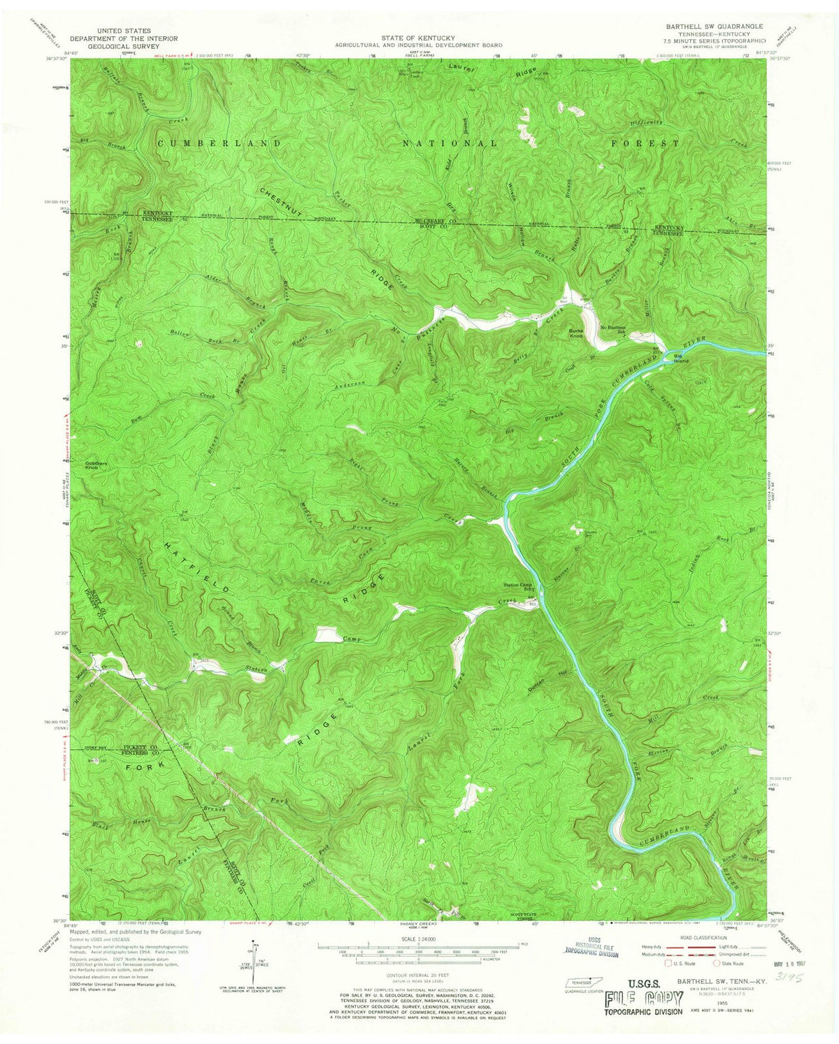 1955 Barthell, TN - Tennessee - USGS Topographic Map