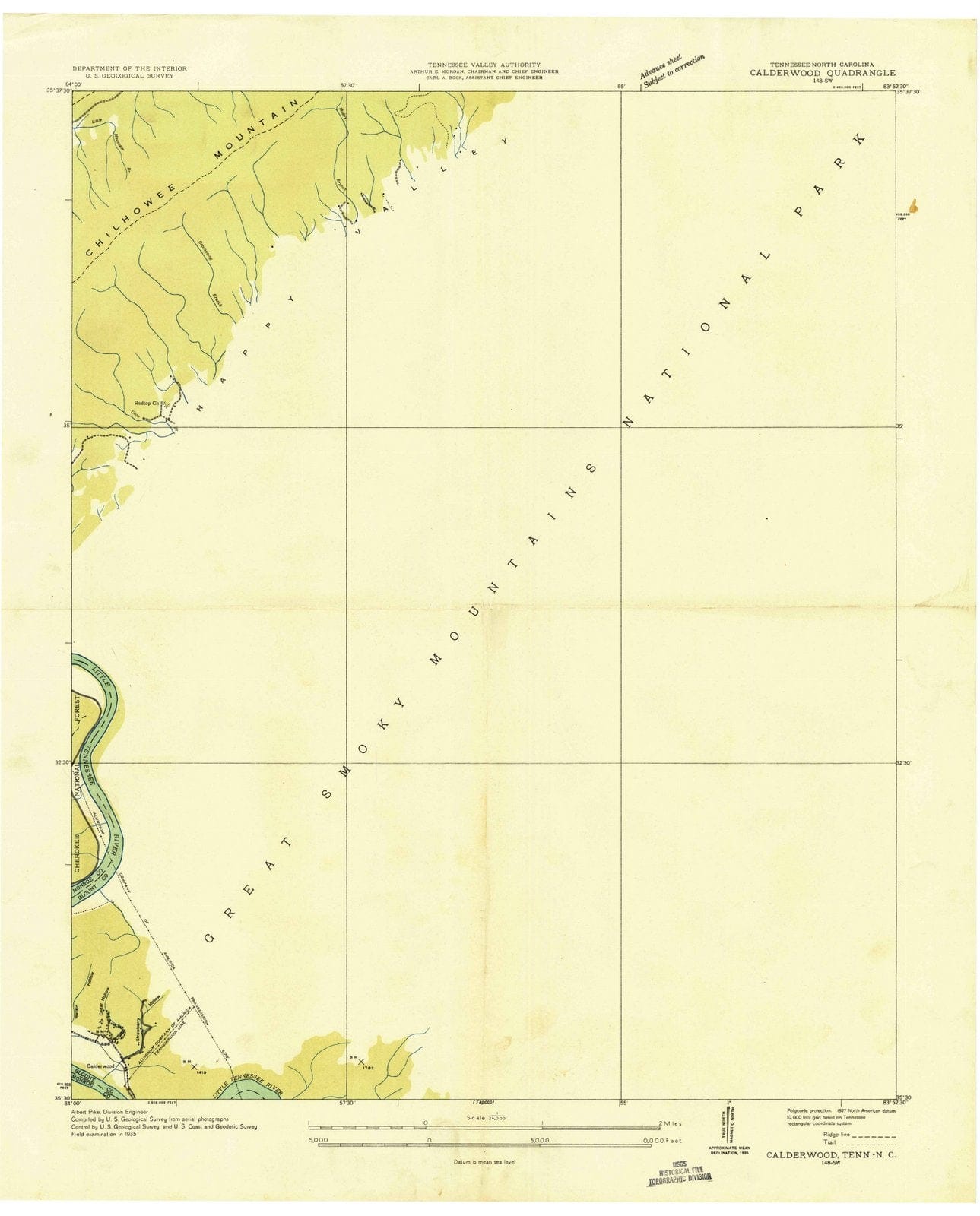 1935 Calderwood, TN - Tennessee - USGS Topographic Map