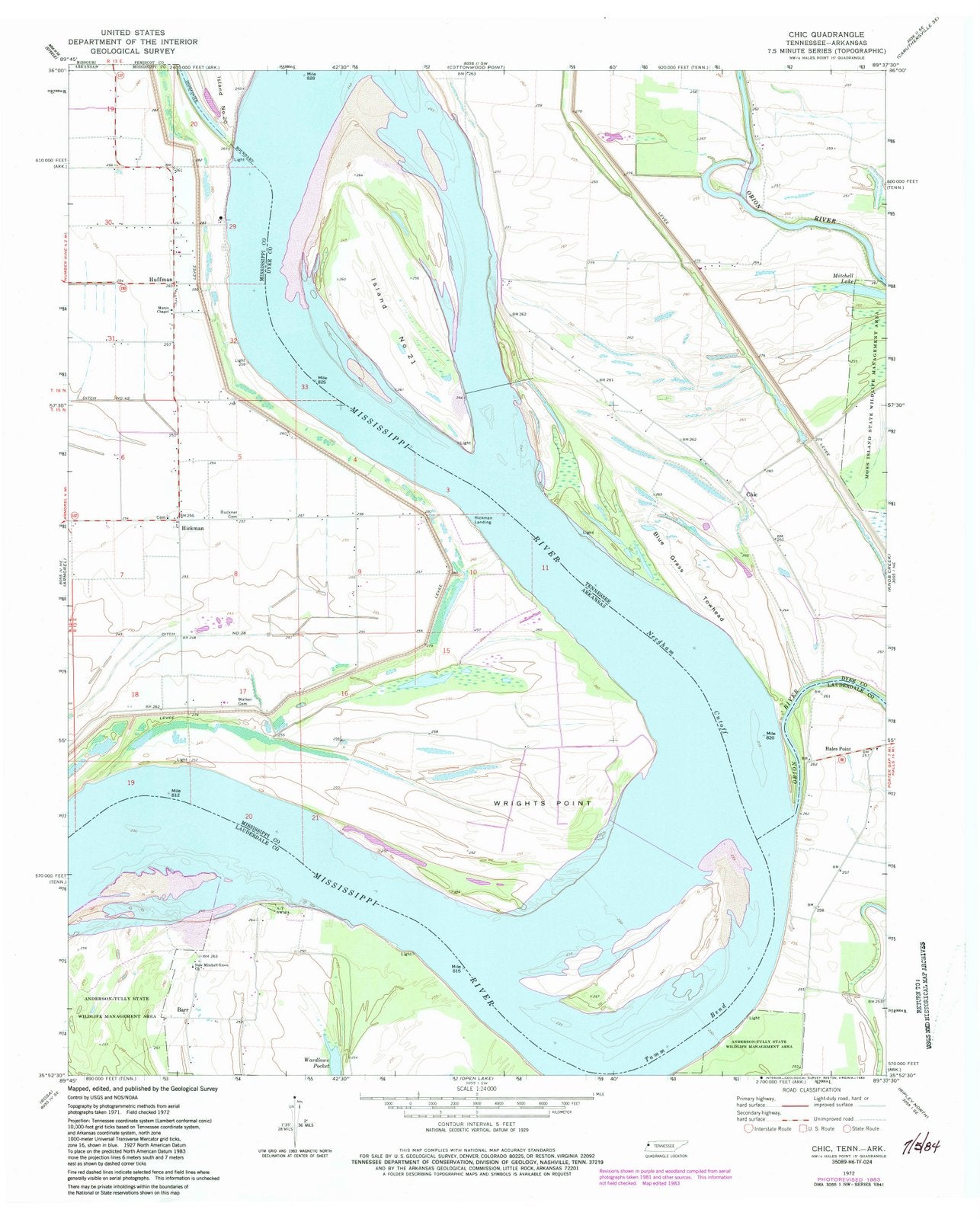 1972 Chic, TN - Tennessee - USGS Topographic Map