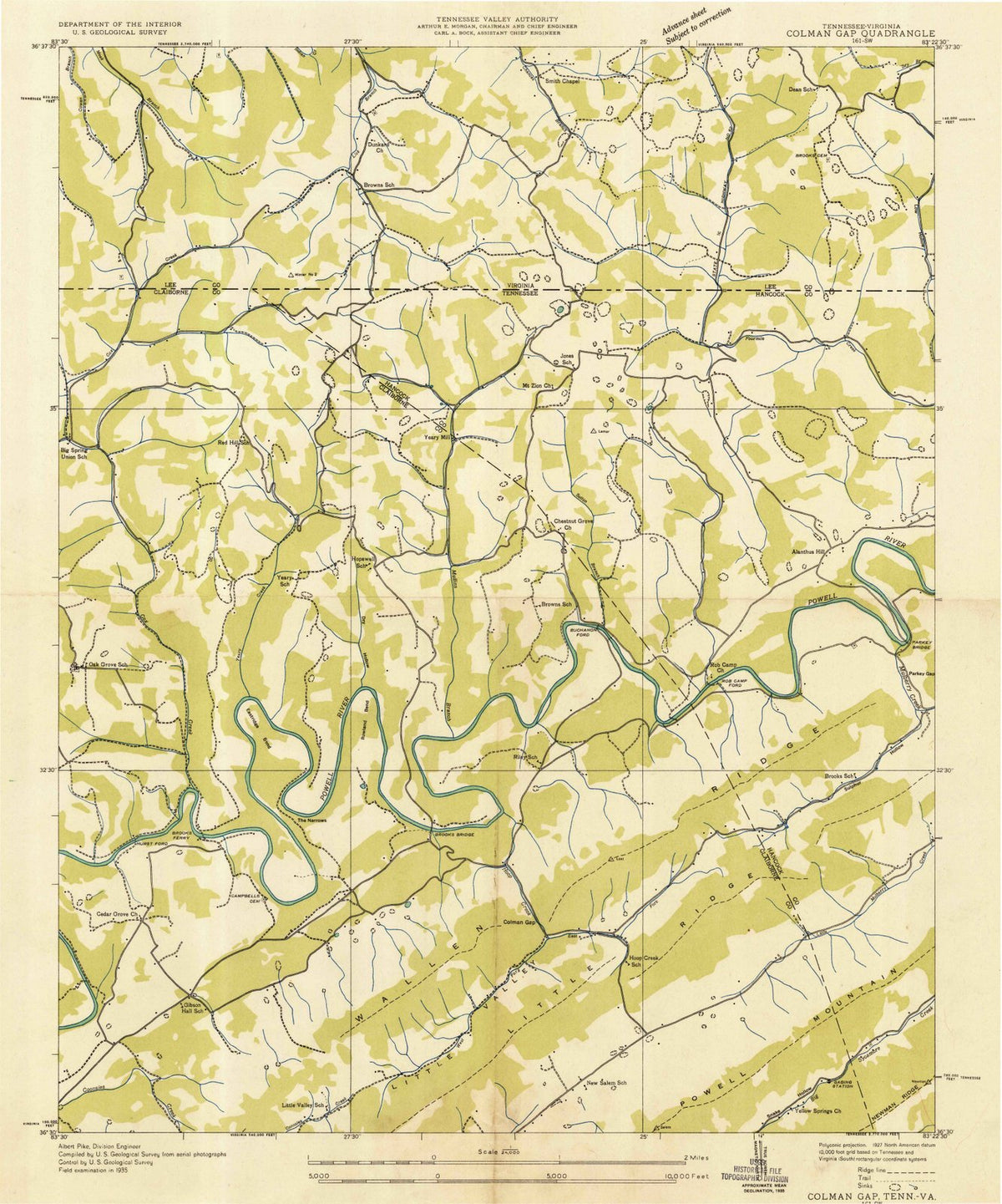 1935 Colman, TN - Tennessee - USGS Topographic Map