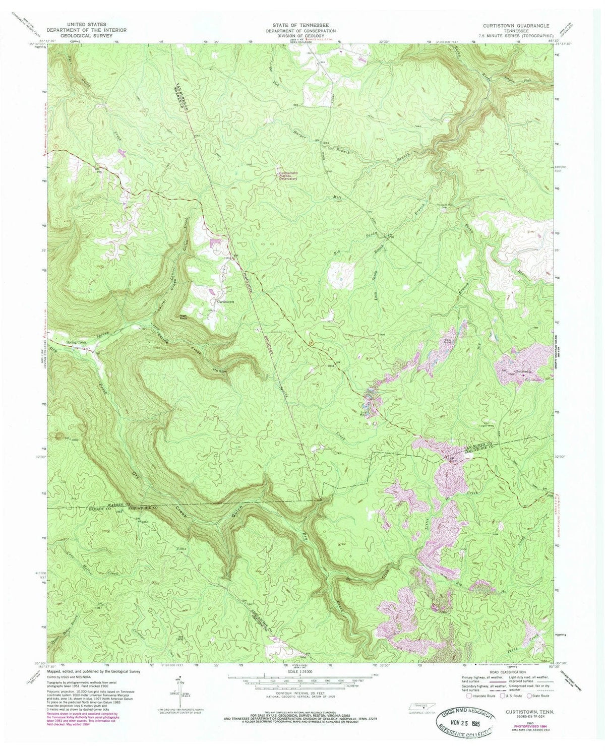 1960 Curtistown, TN - Tennessee - USGS Topographic Map