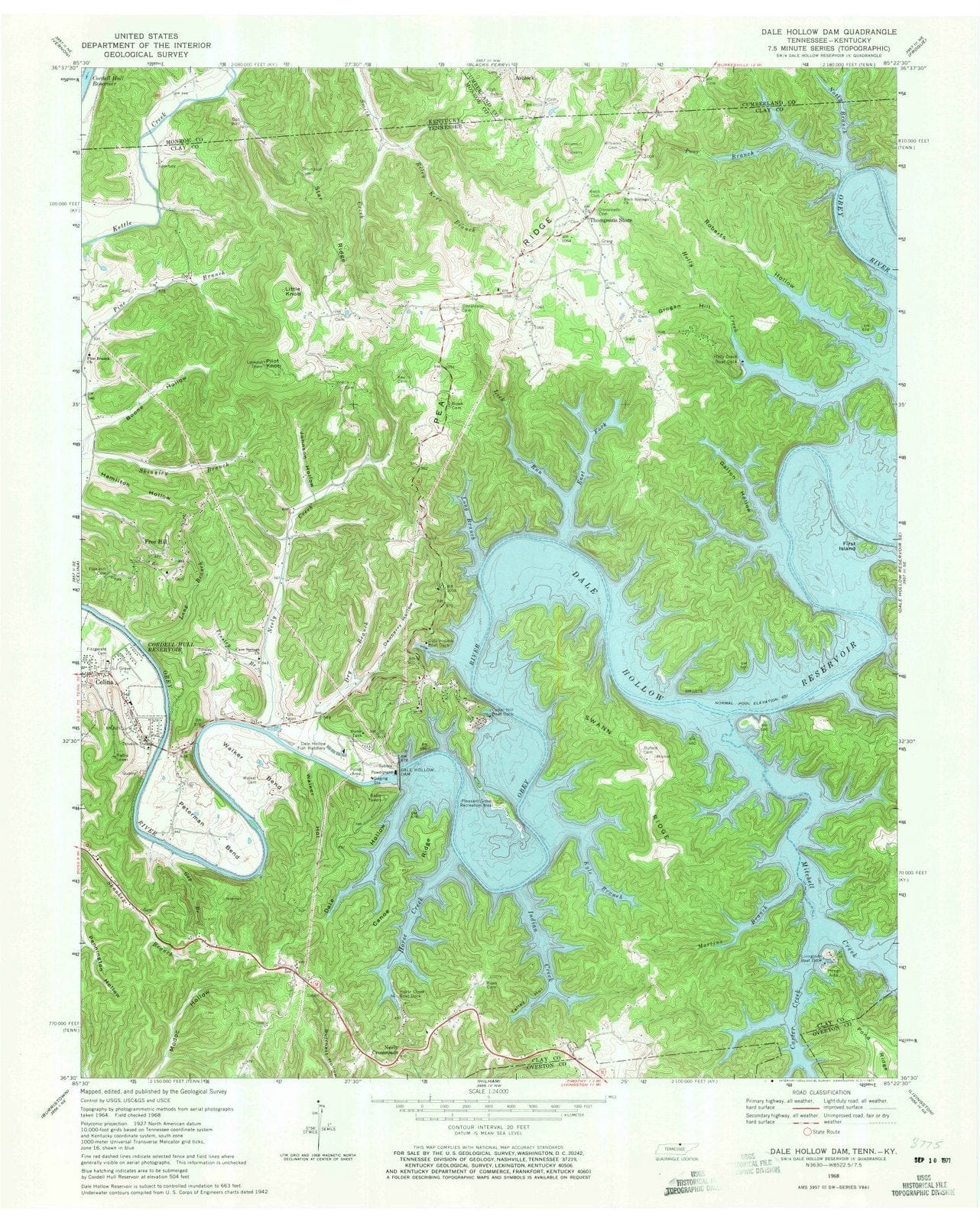 1968 Dale Hollowam, TN - Tennessee - USGS Topographic Map