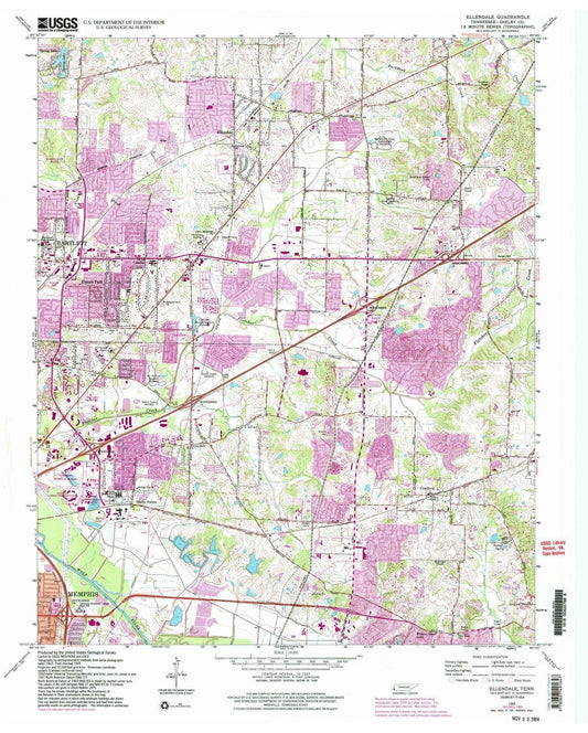 1965 Ellendale, TN - Tennessee - USGS Topographic Map