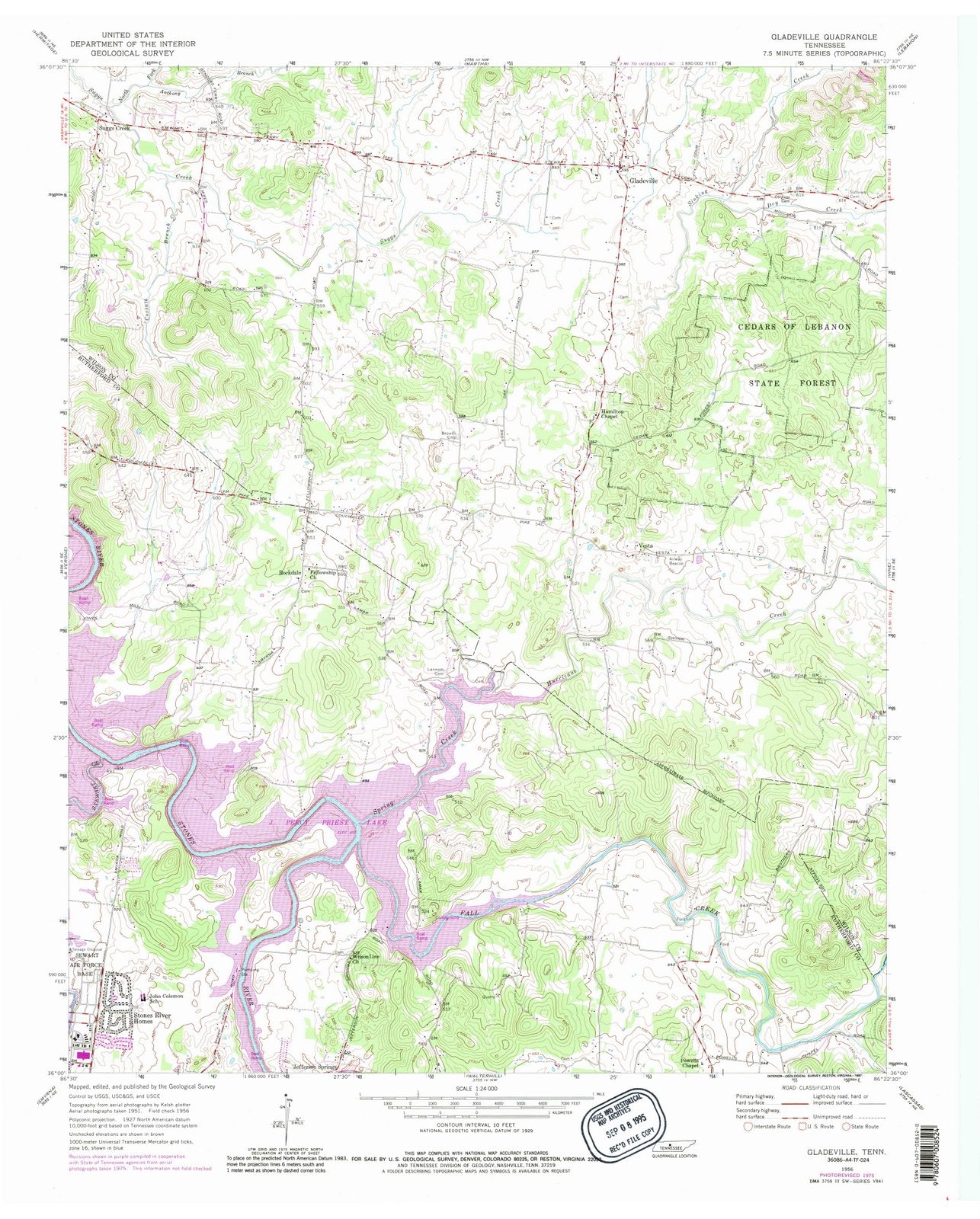 1956 Gladeville, TN - Tennessee - USGS Topographic Map