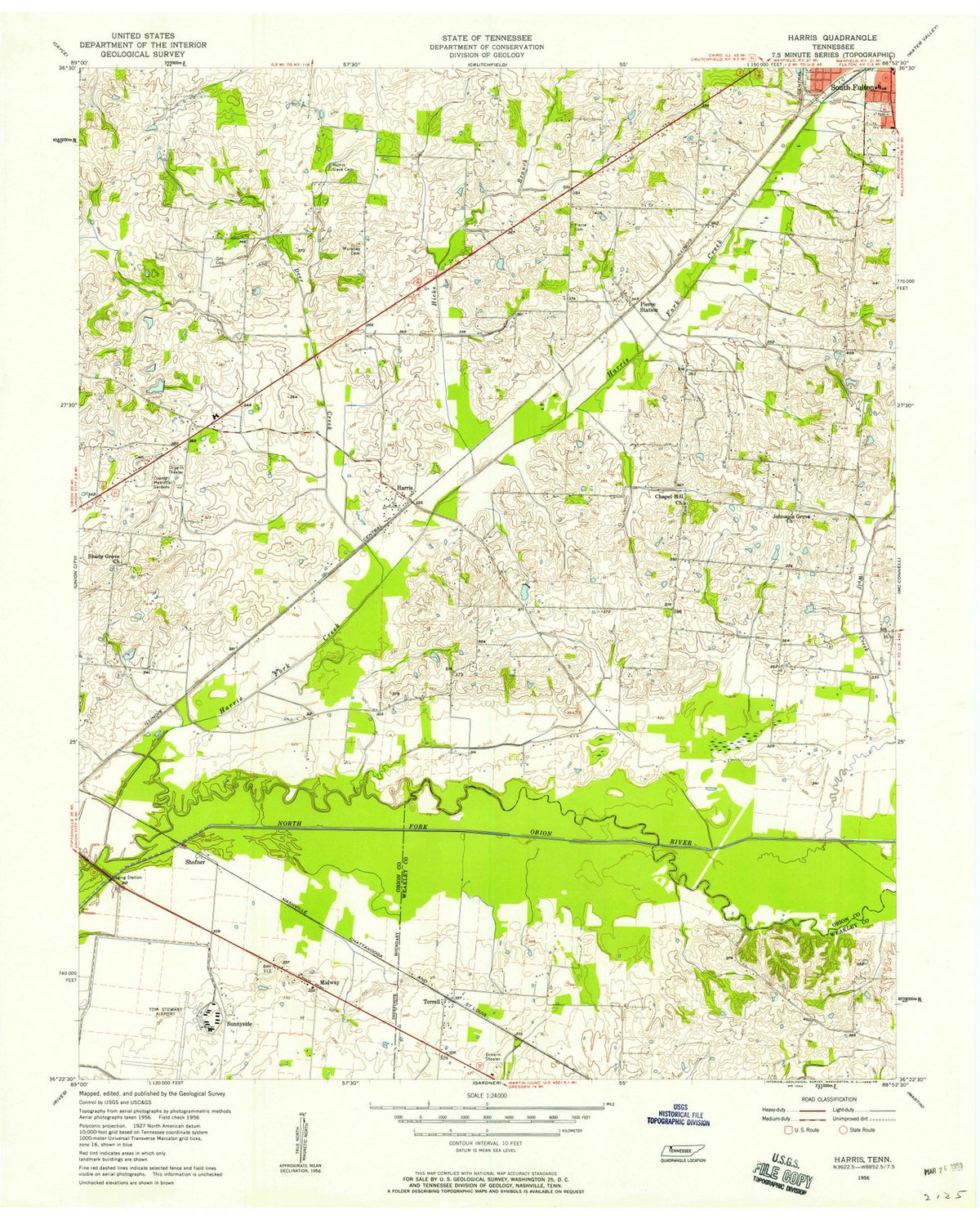 1956 Harris, TN - Tennessee - USGS Topographic Map