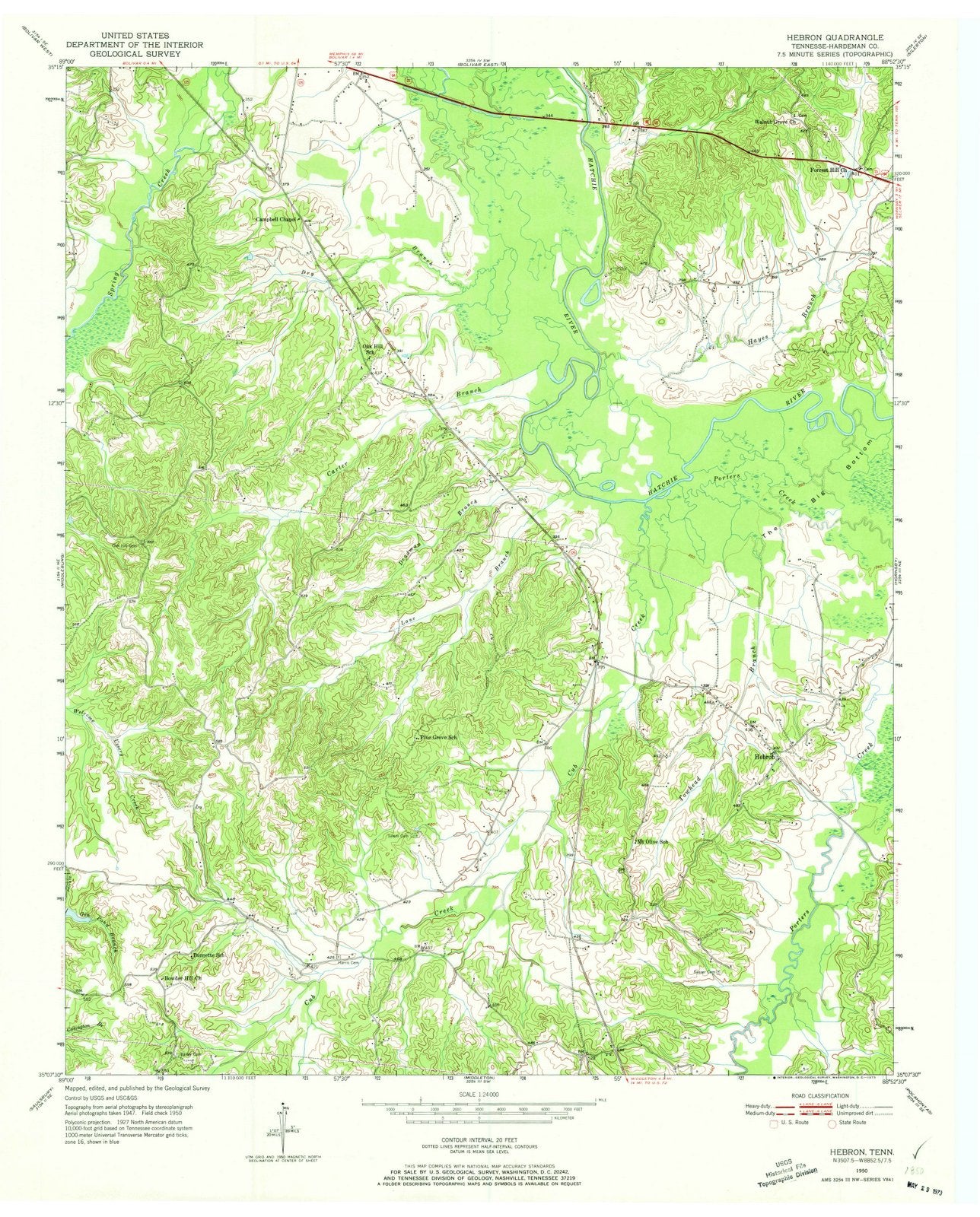 1950 Hebron, TN - Tennessee - USGS Topographic Map