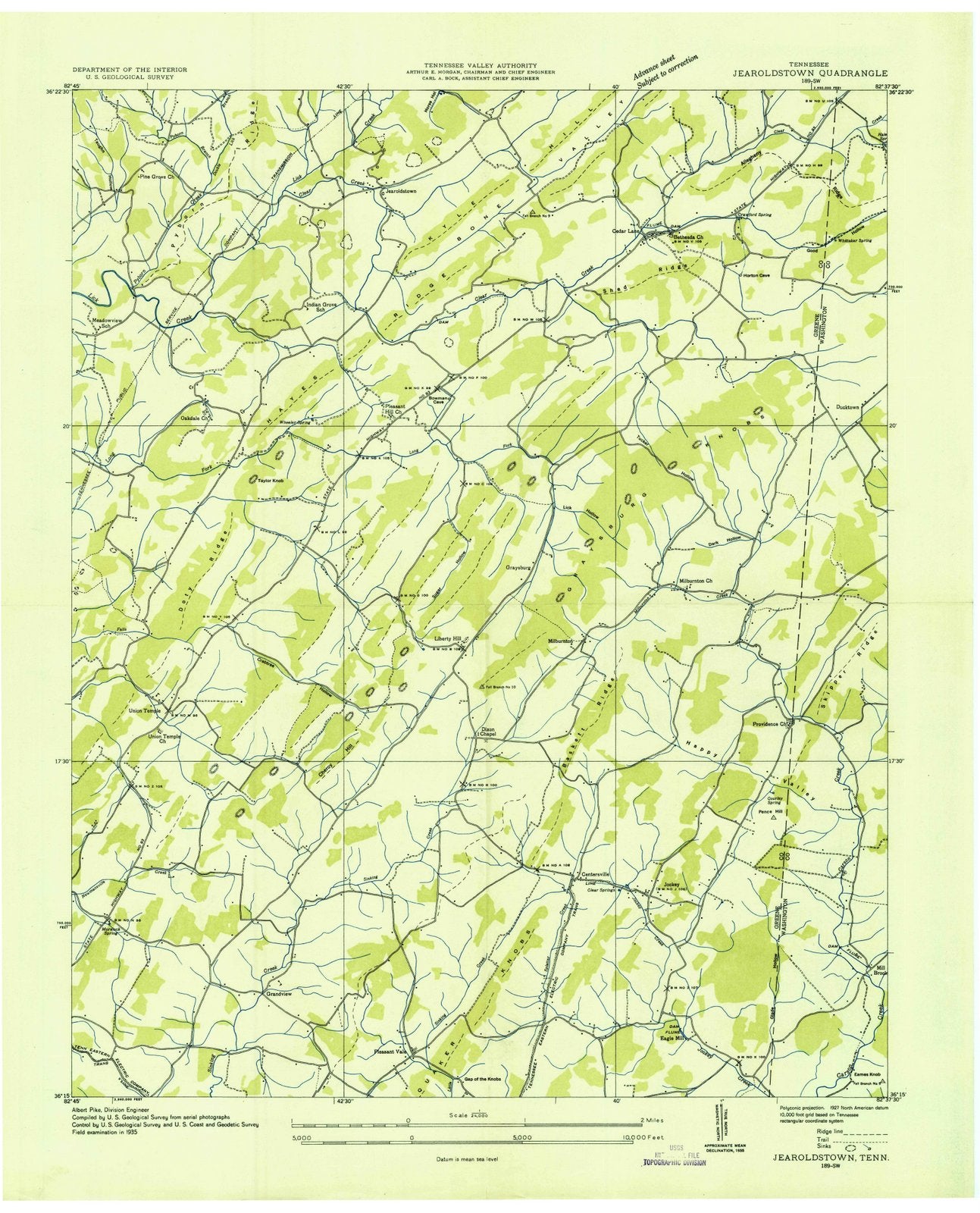 1935 Jearoldstown, TN - Tennessee - USGS Topographic Map