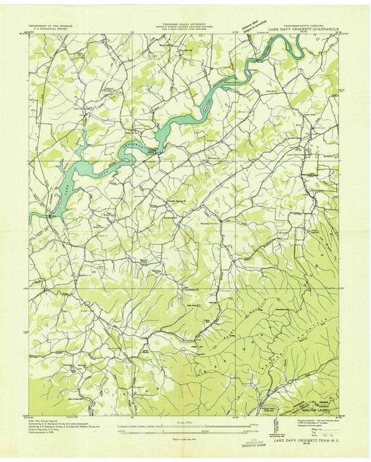 1936 Lake Davy Crockett, TN - Tennessee - USGS Topographic Map