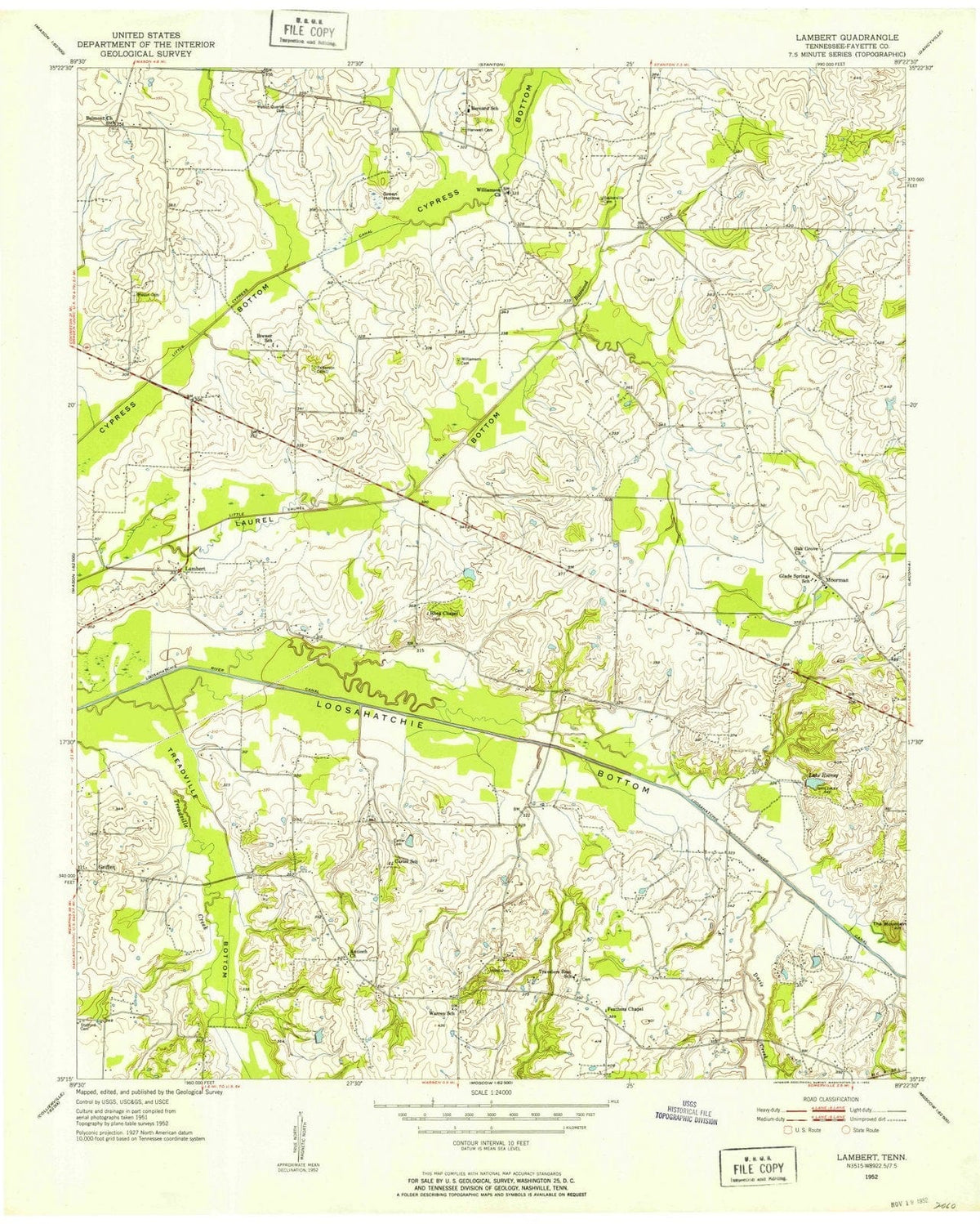 1952 Lambert, TN - Tennessee - USGS Topographic Map