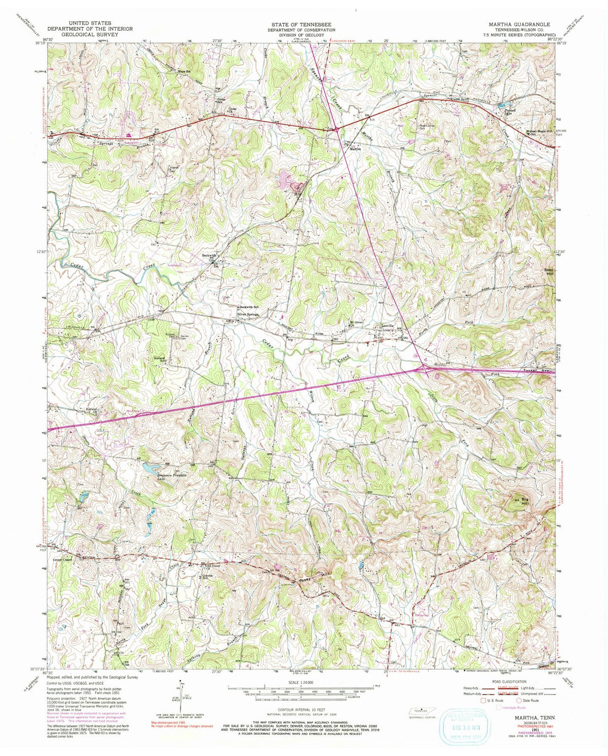 1951 Martha, TN - Tennessee - USGS Topographic Map