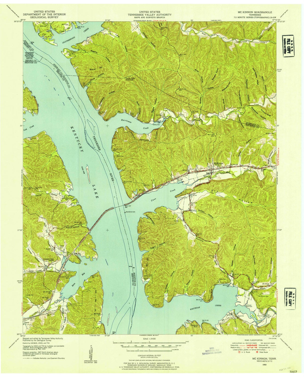 1950 Mc Kinnon, TN - Tennessee - USGS Topographic Map
