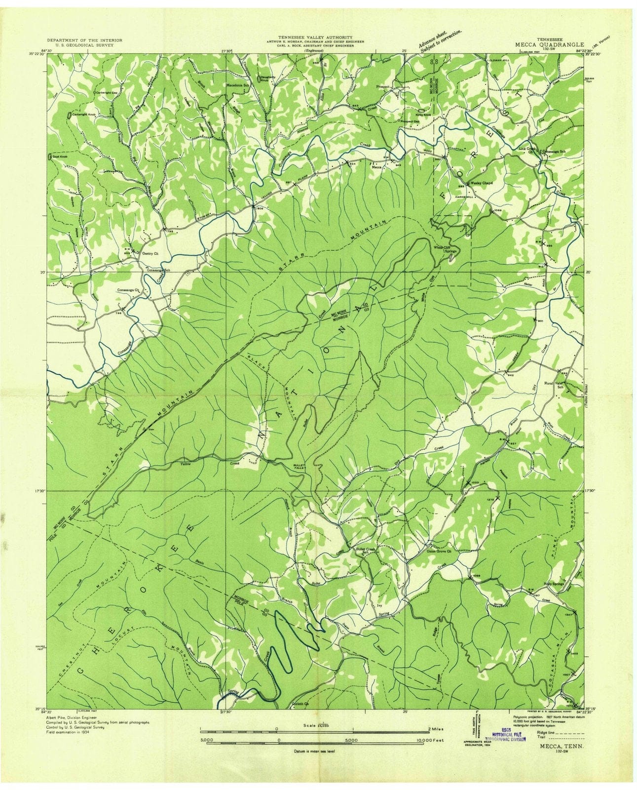 1934 Mecca, TN - Tennessee - USGS Topographic Map