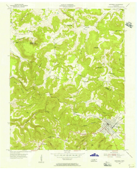 1955 Monterey Lake, TN - Tennessee - USGS Topographic Map
