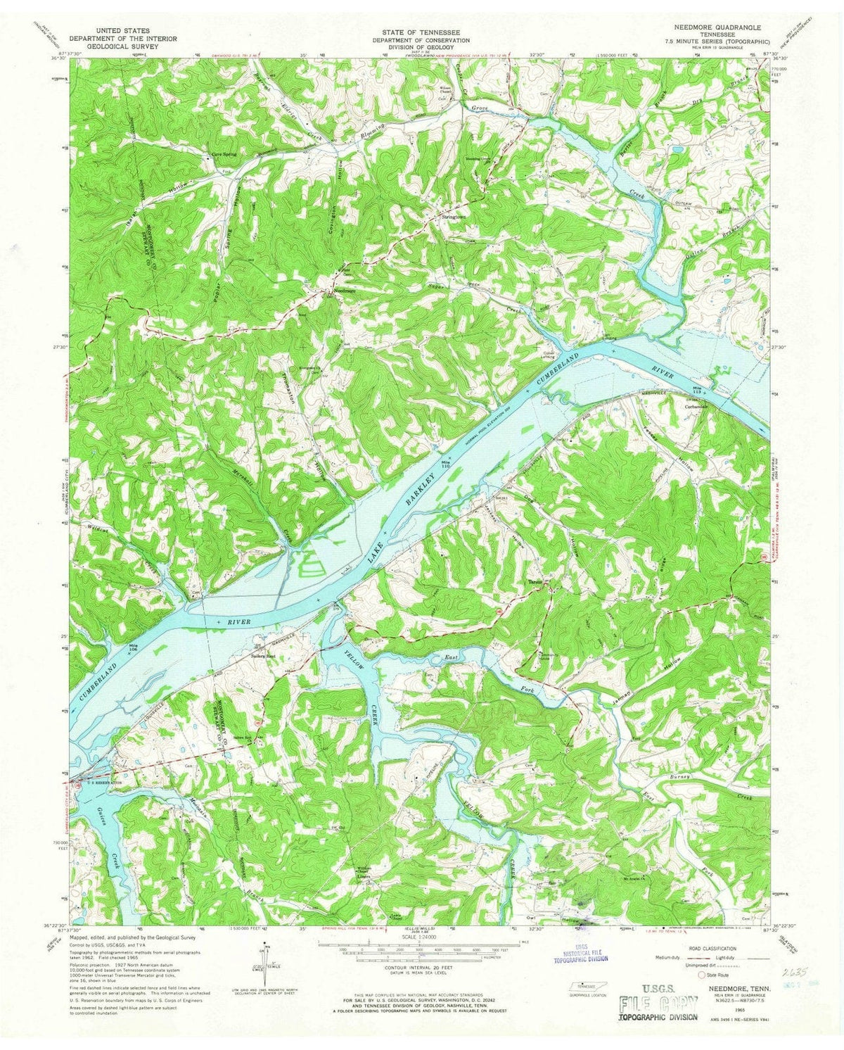 1965 Needmore, TN - Tennessee - USGS Topographic Map