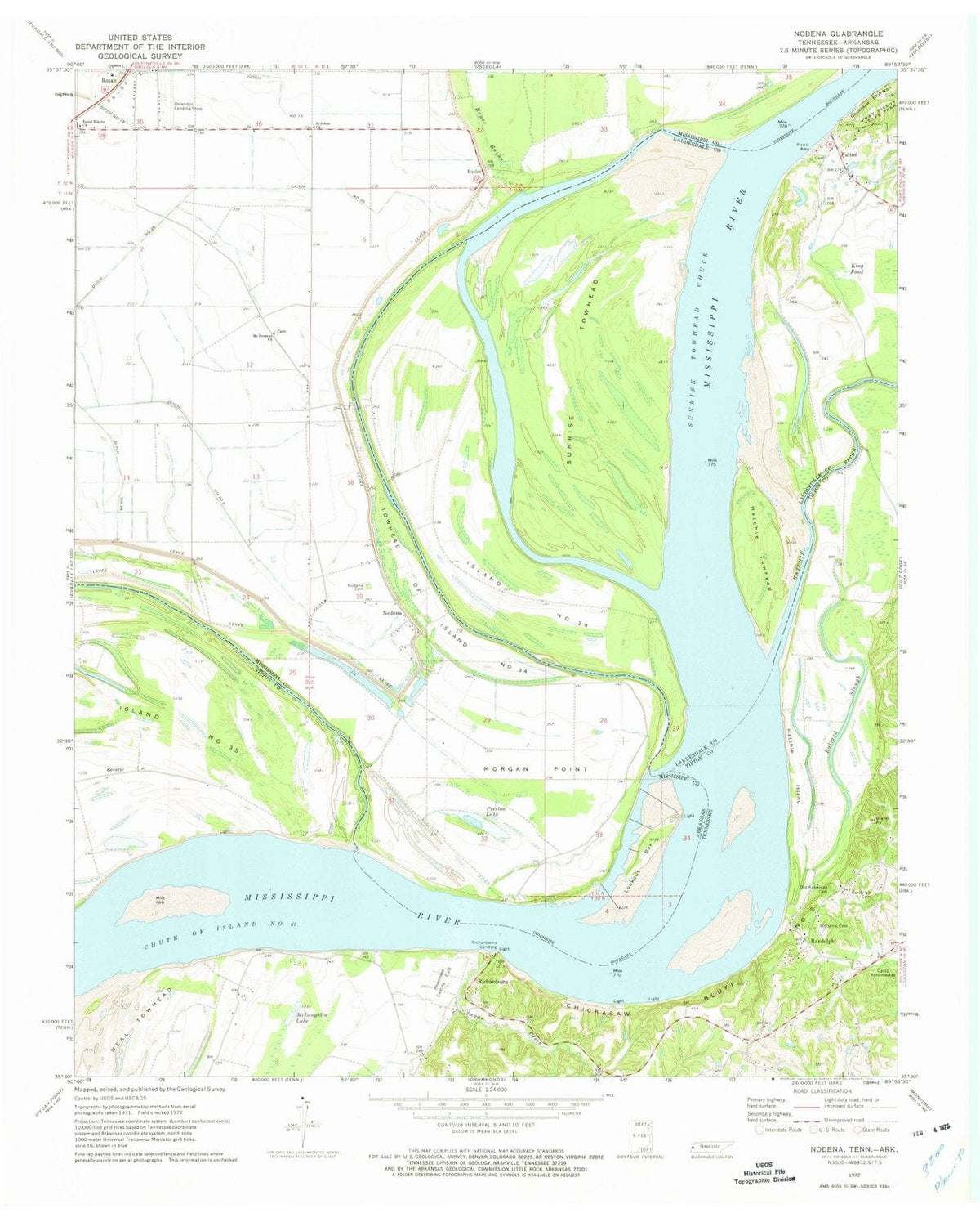 1972 Nodena, AR - Arkansas - USGS Topographic Map