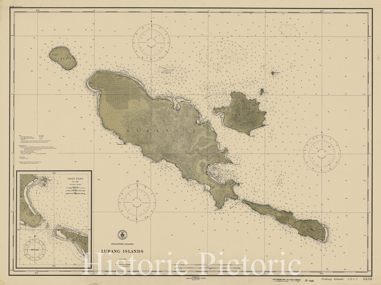 Historic Nautical Map - Lubang Islands, 1914 NOAA Chart - PHVintage Wall Art