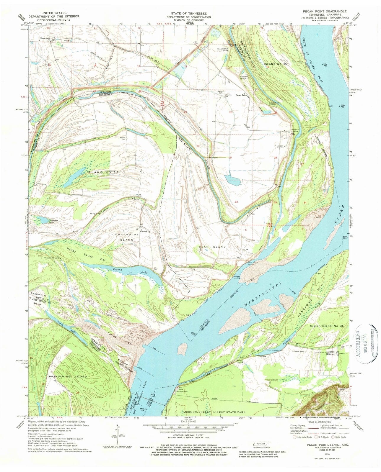 1970 Pecan Point, AR - Arkansas - USGS Topographic Map