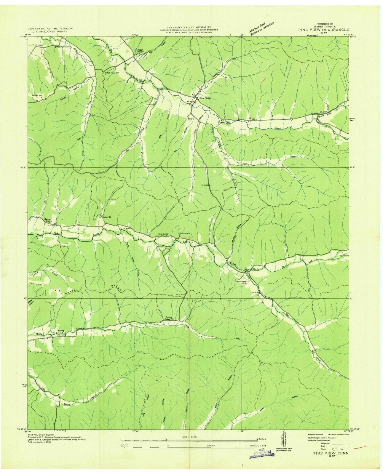 1936 Pine View, TN - Tennessee - USGS Topographic Map