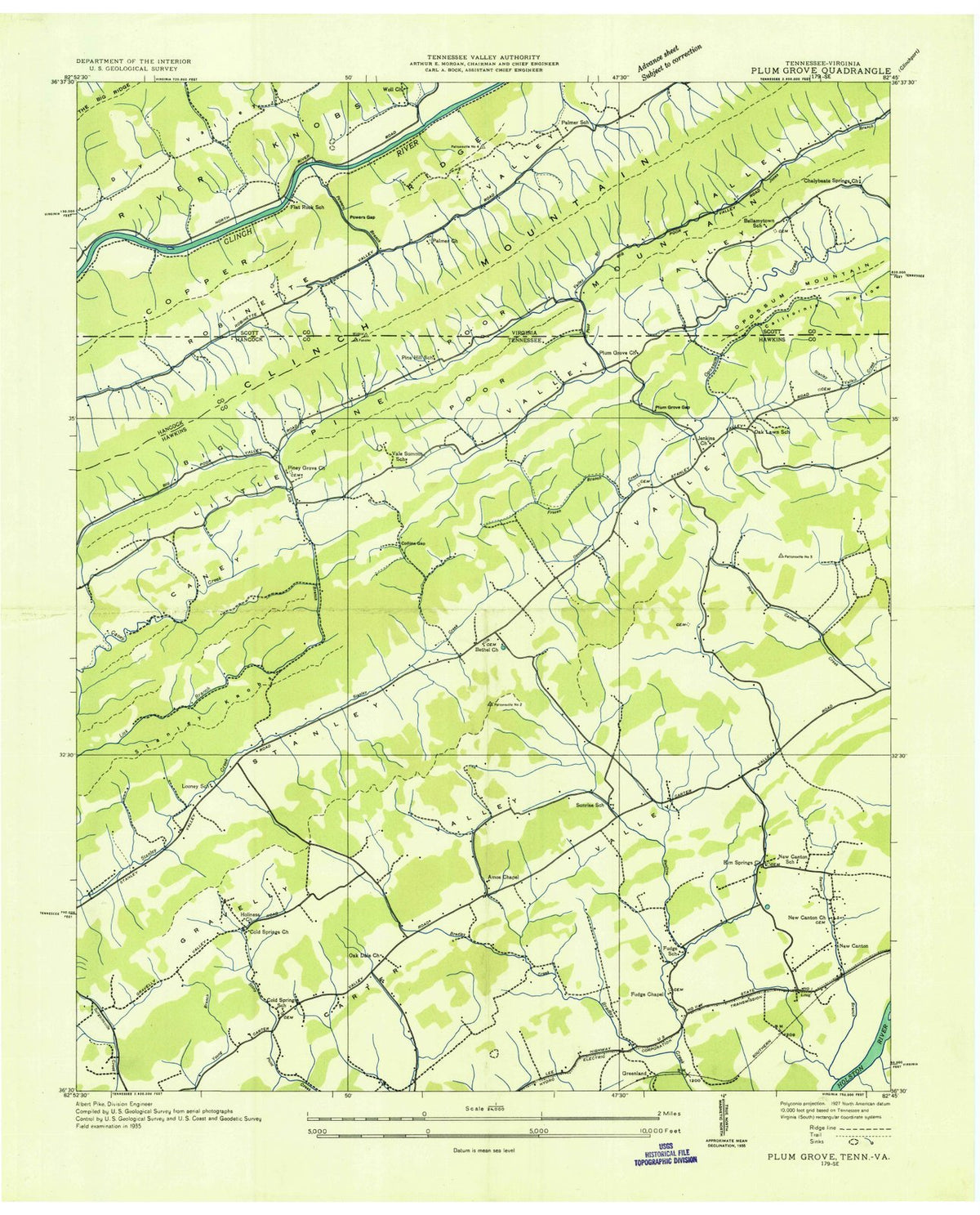 1935 Plum Grove, TN - Tennessee - USGS Topographic Map