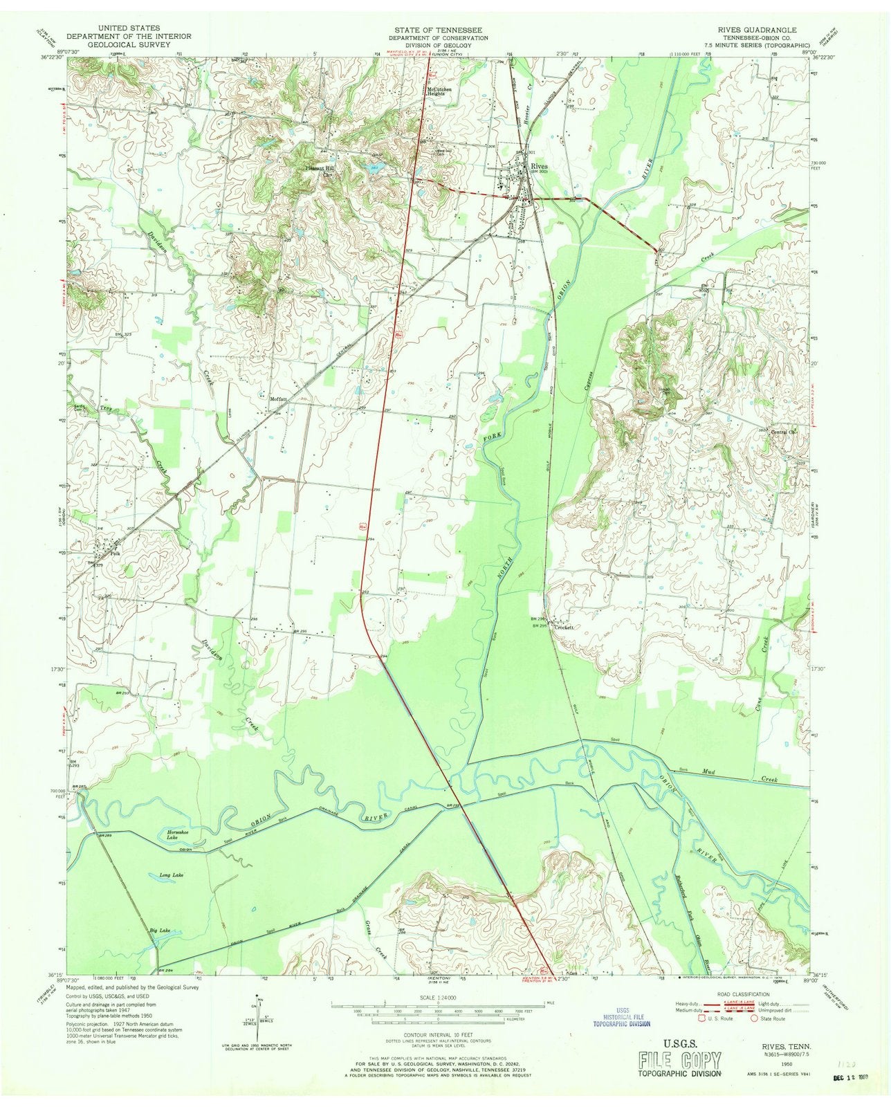 1950 Rives, TN - Tennessee - USGS Topographic Map