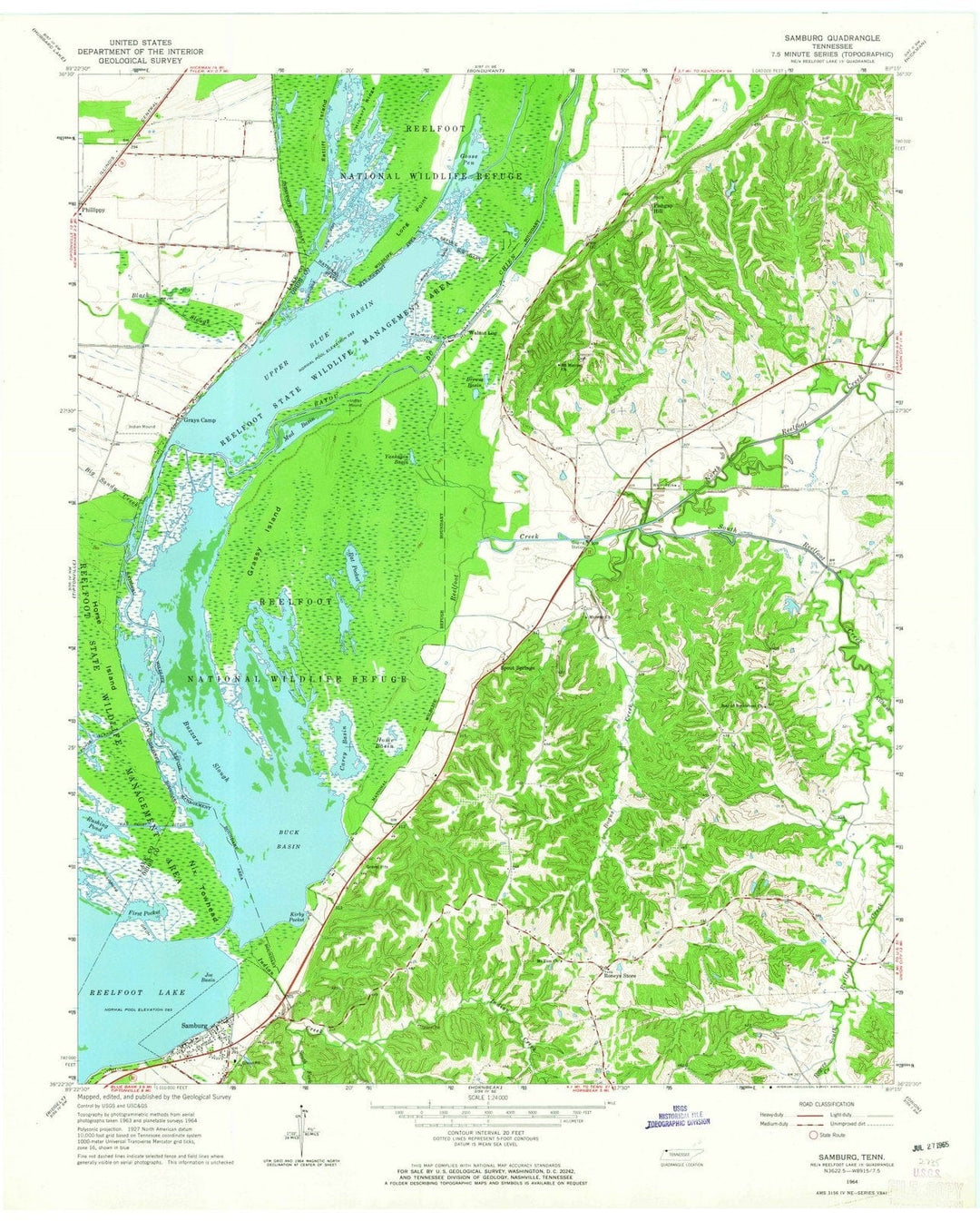 1964 Samburg, TN - Tennessee - USGS Topographic Map