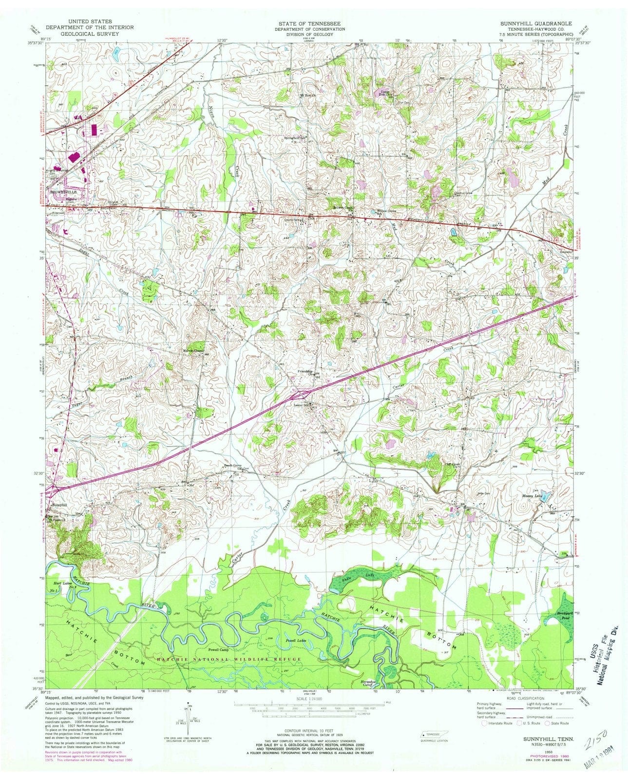 1950 Sunnyhill, TN - Tennessee - USGS Topographic Map