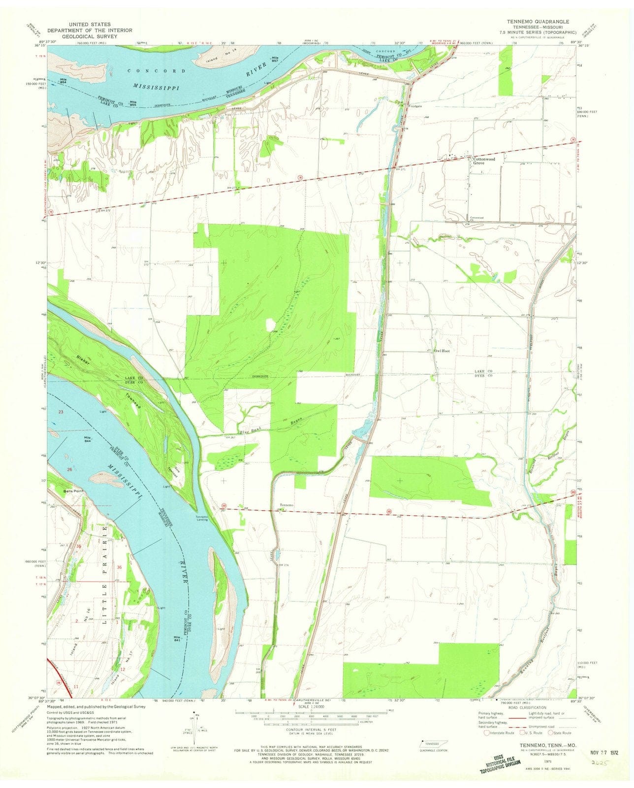 1971 Tennemo, TN - Tennessee - USGS Topographic Map