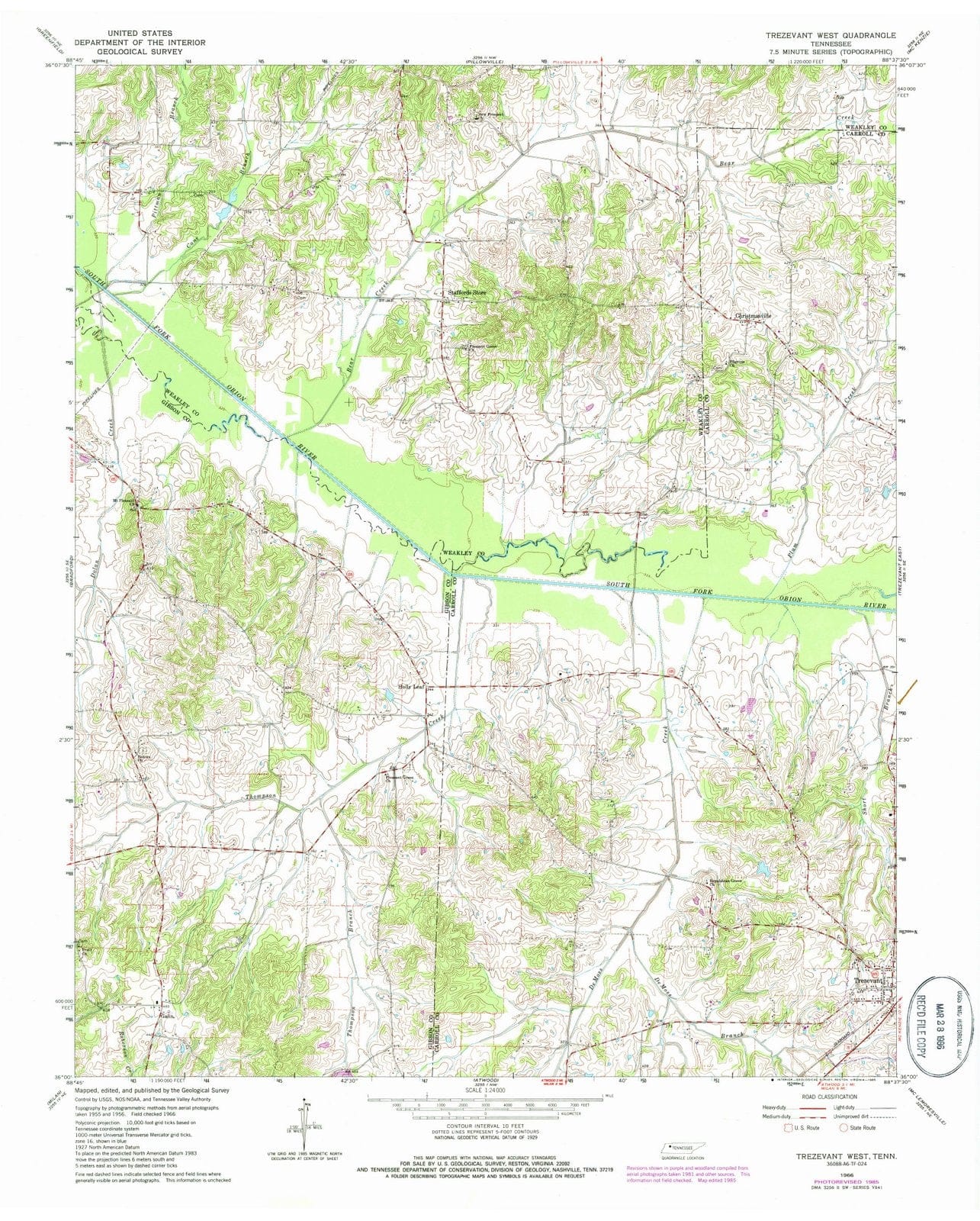 1966 Trezevant West, TN - Tennessee - USGS Topographic Map