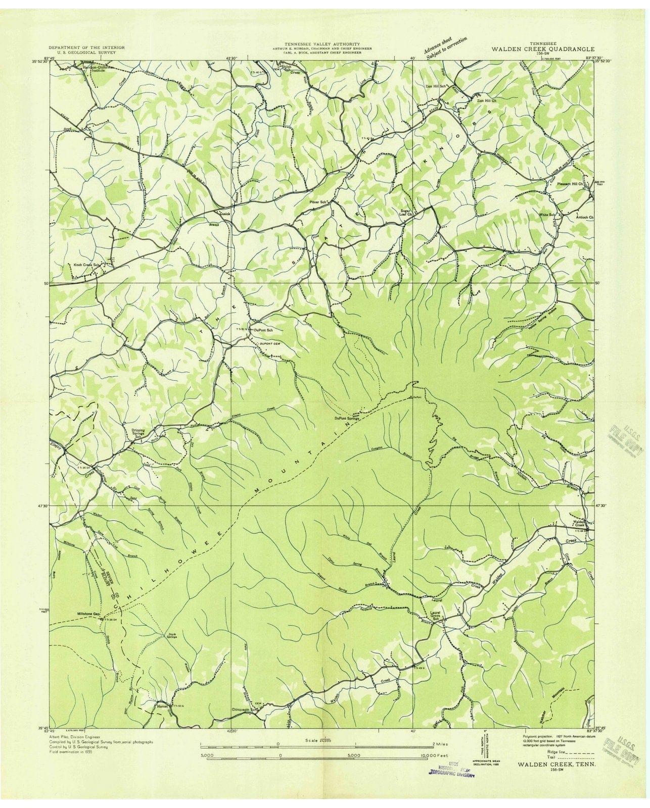 1935 Walden Creek, TN - Tennessee - USGS Topographic Map