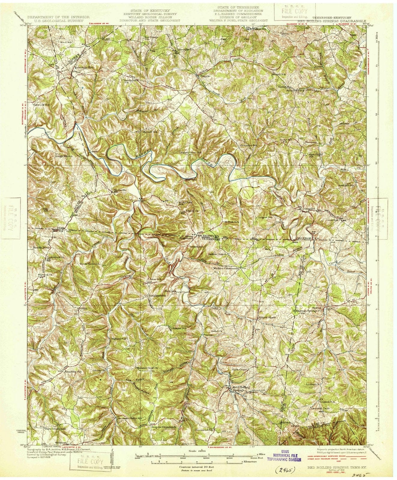 1931 Red Boiling Springs, TN - Tennessee - USGS Topographic Map