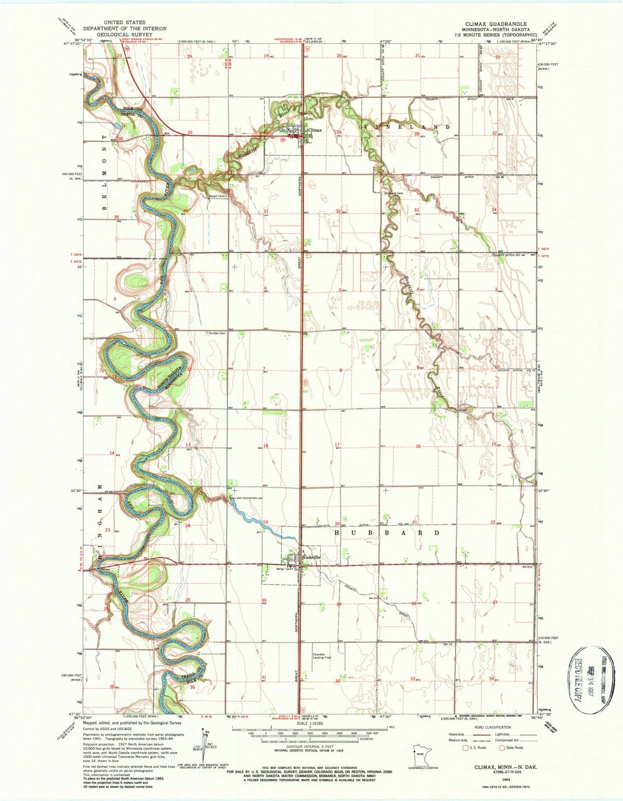 1964 Climax, MN - Minnesota - USGS Topographic Map