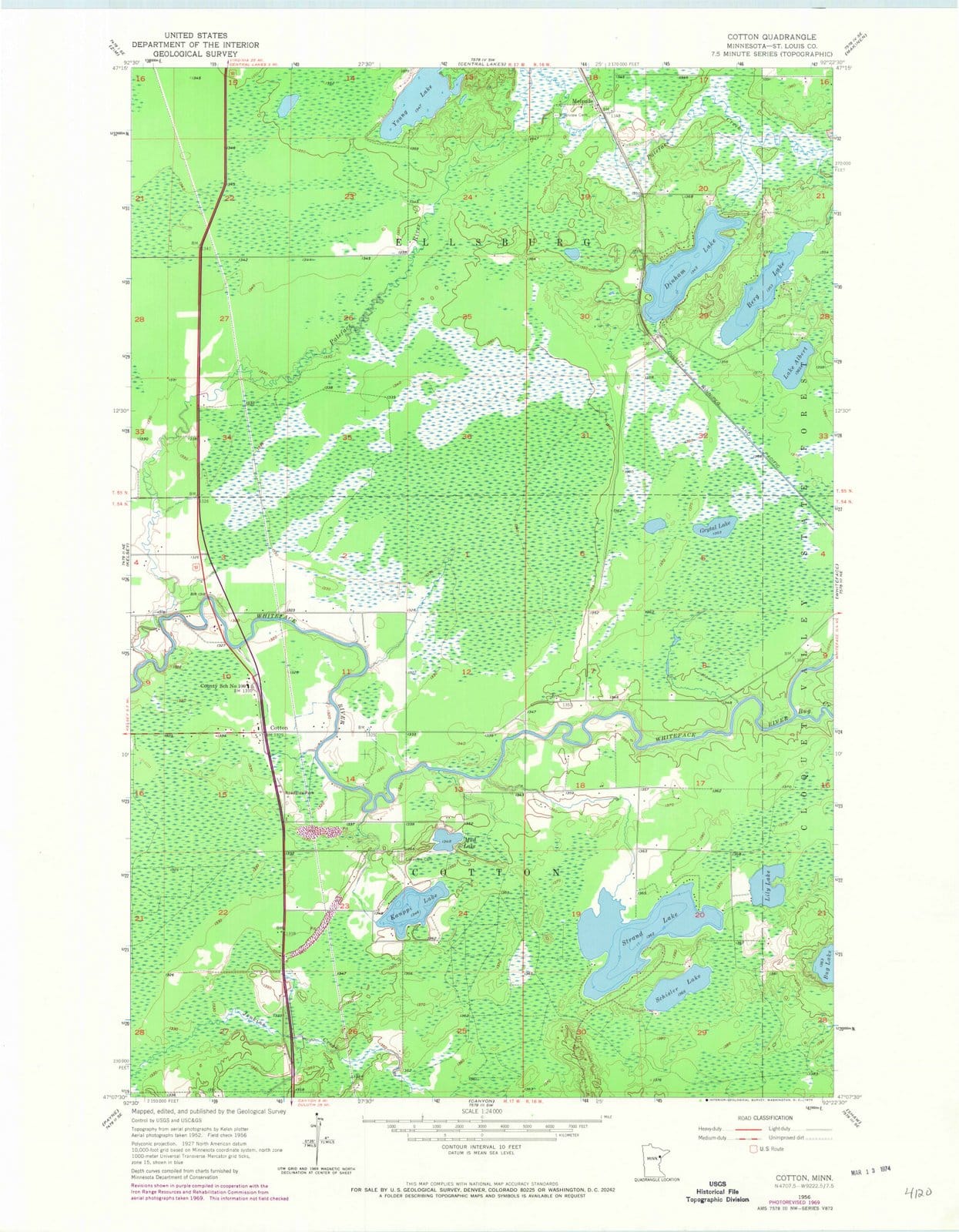1956 Cotton, MN - Minnesota - USGS Topographic Map
