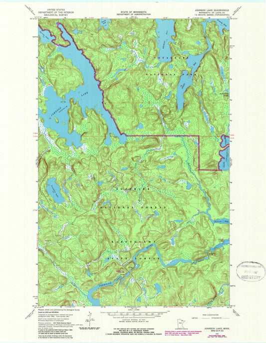 1967 Johnson Lake, MN - Minnesota - USGS Topographic Map