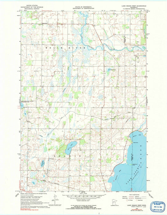 1966 Lake Osakis West, MN - Minnesota - USGS Topographic Map