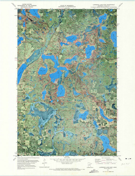 1971 Lawrence Lake East, MN - Minnesota - USGS Topographic Map