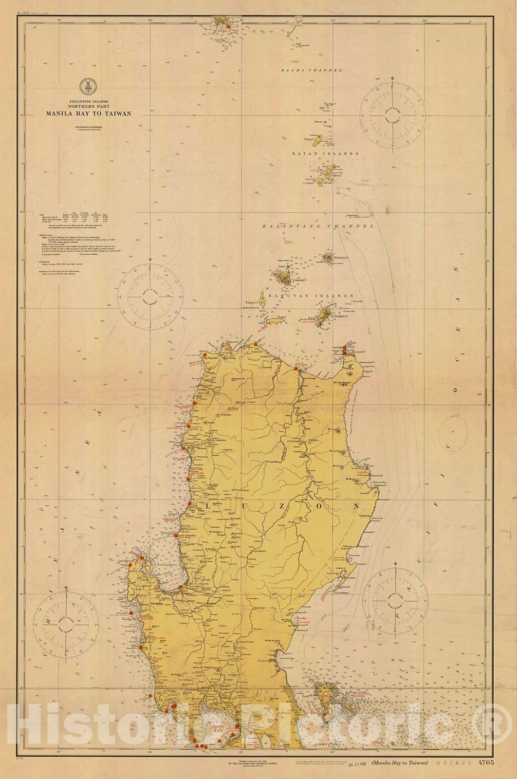 Historic Nautical Map - Manila Bay To Taiwan Northern Part, 1926 NOAA Chart - PHVintage Wall Art