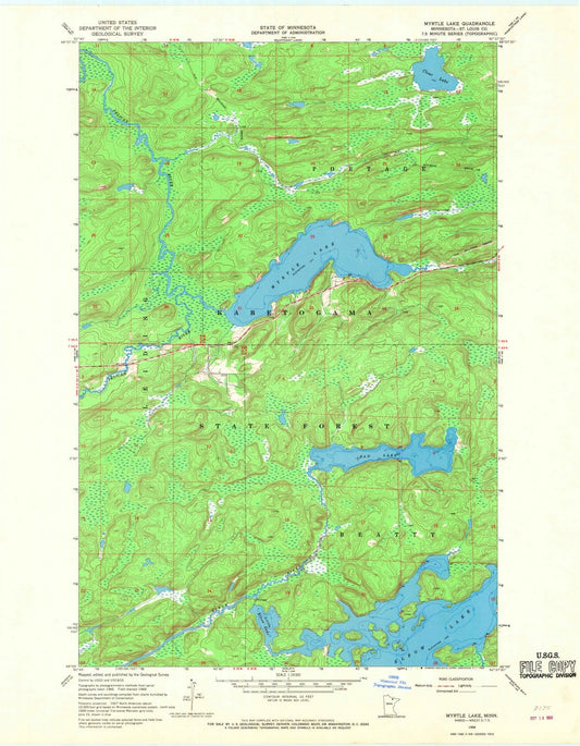 1968 Myrtle Lake, MN - Minnesota - USGS Topographic Map